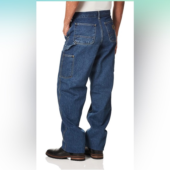 Carhartt Blue Loose Fit Cargo Carpenter Work Construction Jeans Size 46x30 - Picture 6 of 10